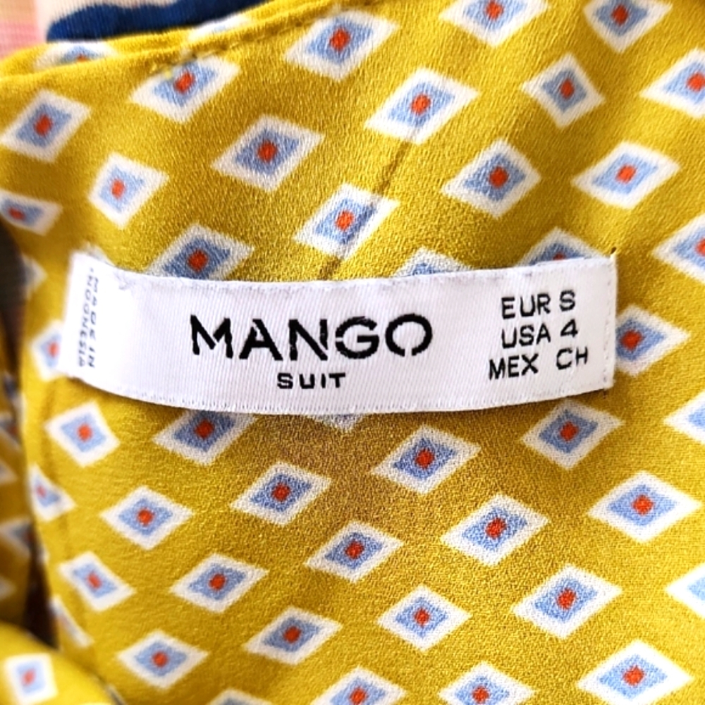 Mango Green Pleated Geometric Patterned Asymmetri… - image 3